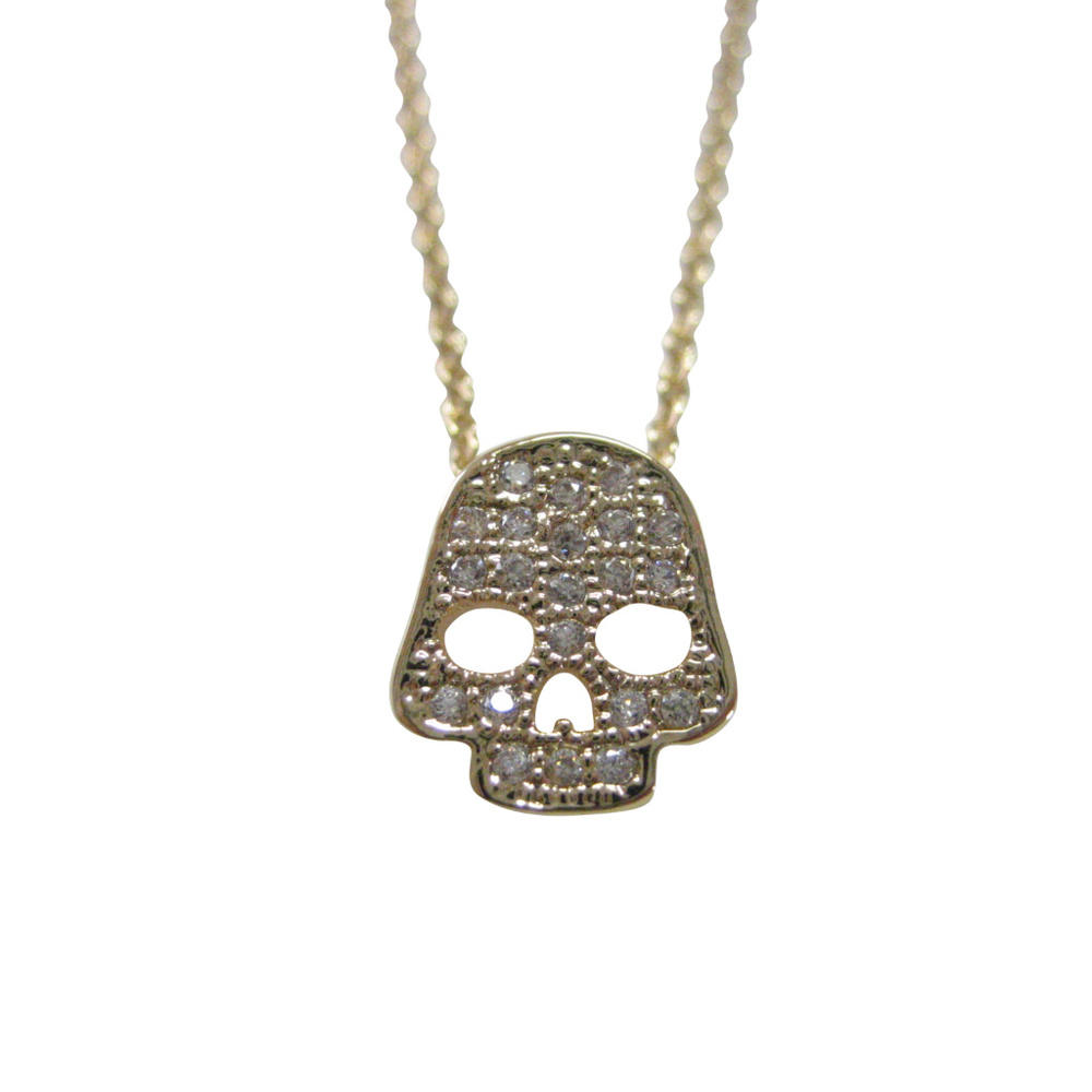 Crystalled Skull Pendant Unisex Necklace